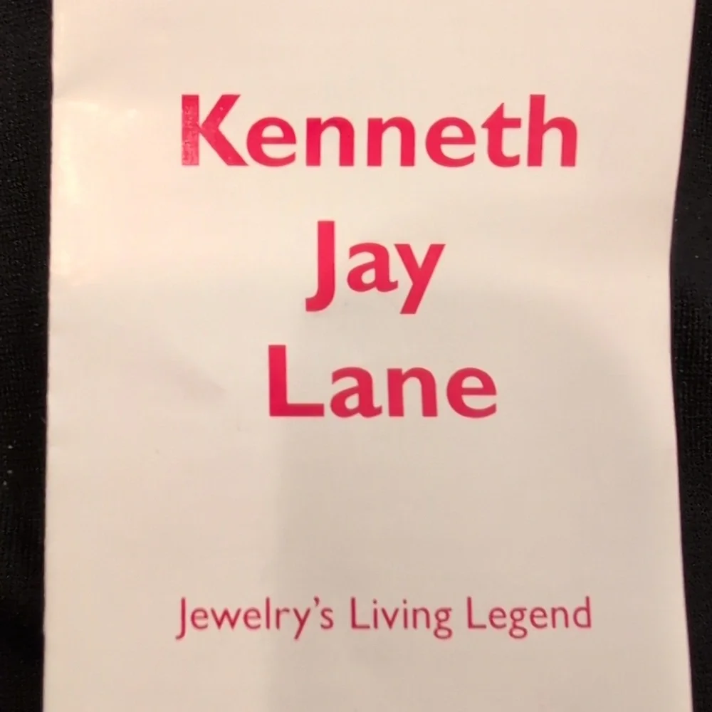 Kenneth Jay Lane Cream Enamel Owl Brooch with Blue and Green Accents - Picture 4 of 7